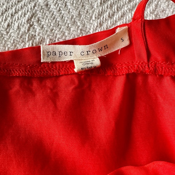 Anthropologie silky cold shoulder tank size, red, size small - Picture 3 of 3